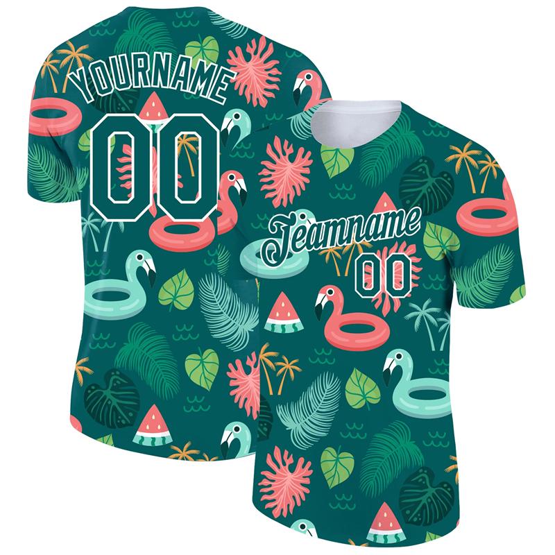 Flamingo Grafika 3D Tisk S Vlastním Jménem Dres Pánské Tričko Krátký Rukáv Posilovna Sport Fitness Havajský Styl Trička