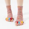 Colorful Yoga Split-toe Socks Women's Toe Separator Socks Five-finger Splitter Socks