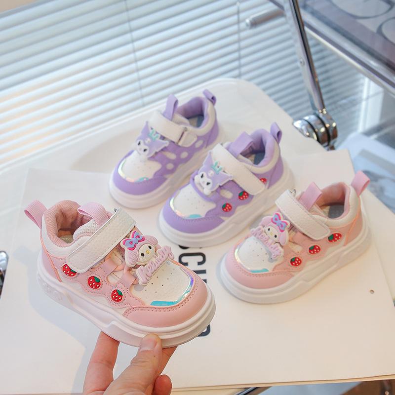 2025 spring and autumn new children's casual shoes baby girl sports shoes girl cute cartoon princess shoes