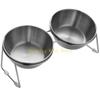 KX4B Double Bowl Dog Bowl Stand For Most Breeds With Dishes Heavy Duty