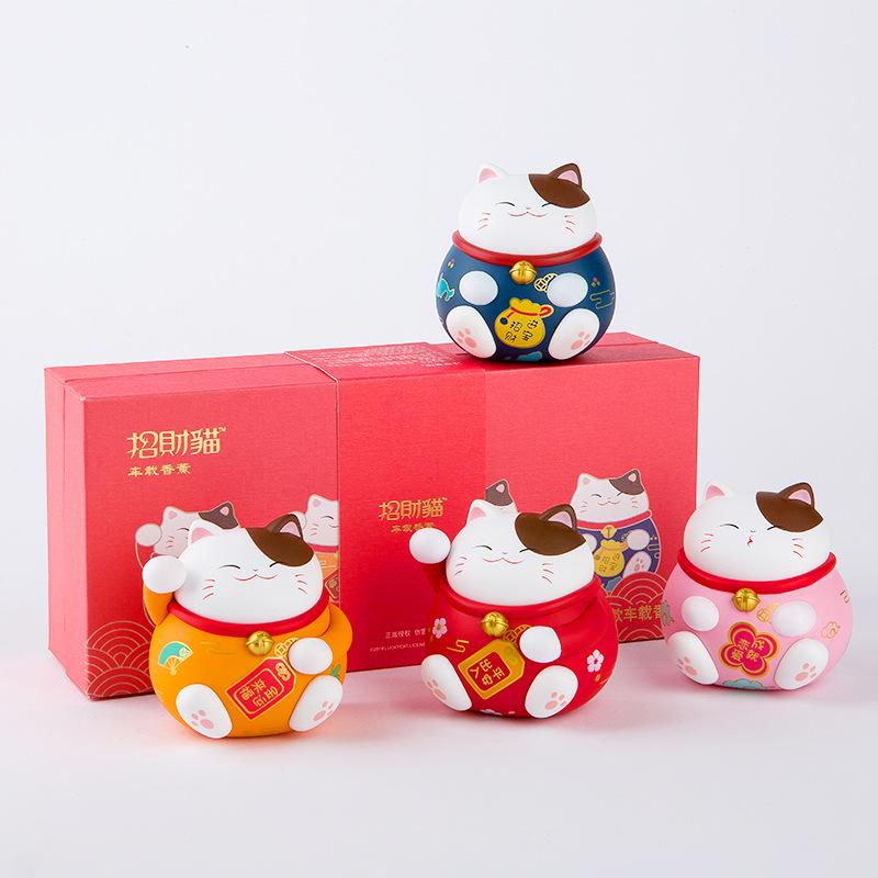 Lucky Cat Car Air Freshener Perfume Automobile Interior Perfume Clip Fragrance Decoration Ornaments Car Accessories