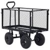 Hand Cart - Black - Durable Steel - 350 Kg - Large Pneumatic Wheels - Gardening