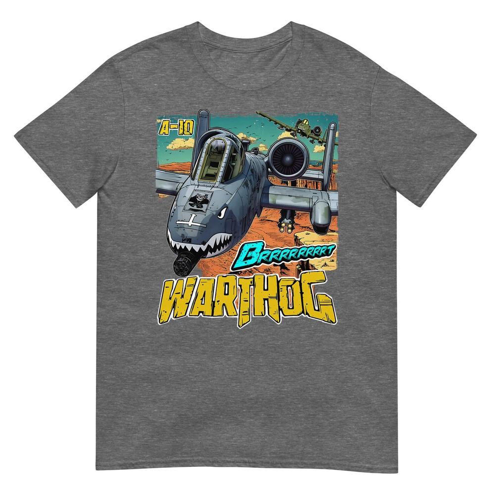 A10 Warthog Düsenflugzeug Brrrt Lustiges Comic-Grafik-T-Shirt