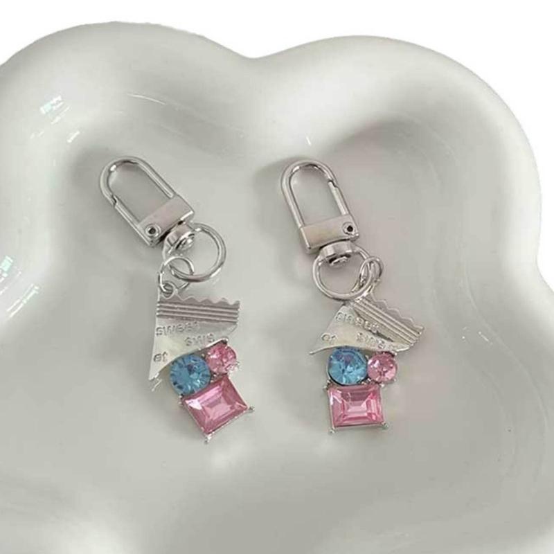 Cherry/Candy/Butterfly/Bowknot Heart Keychain Alloy Key Chain Multi-Functional Phone Chain Women Girls Purse Accessory