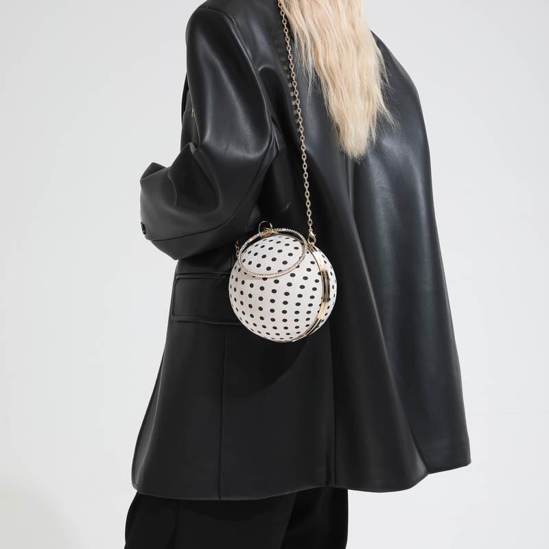 Fashionable Hand-held Small Crossbody Round Bag, Light Luxury Single-shoulder Crossbody Chain Bag