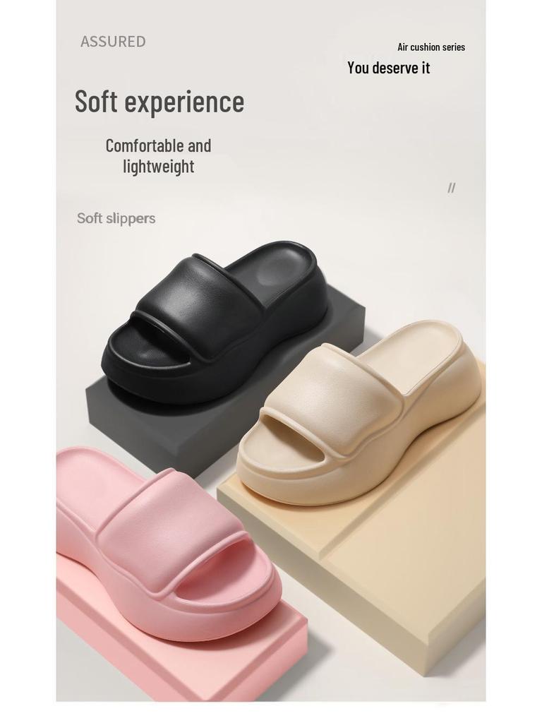 Women's Non-Slip Height-Boosting Beach Slippers - 7cm Thick Sole, Fashionable Outdoor EVA Footwear