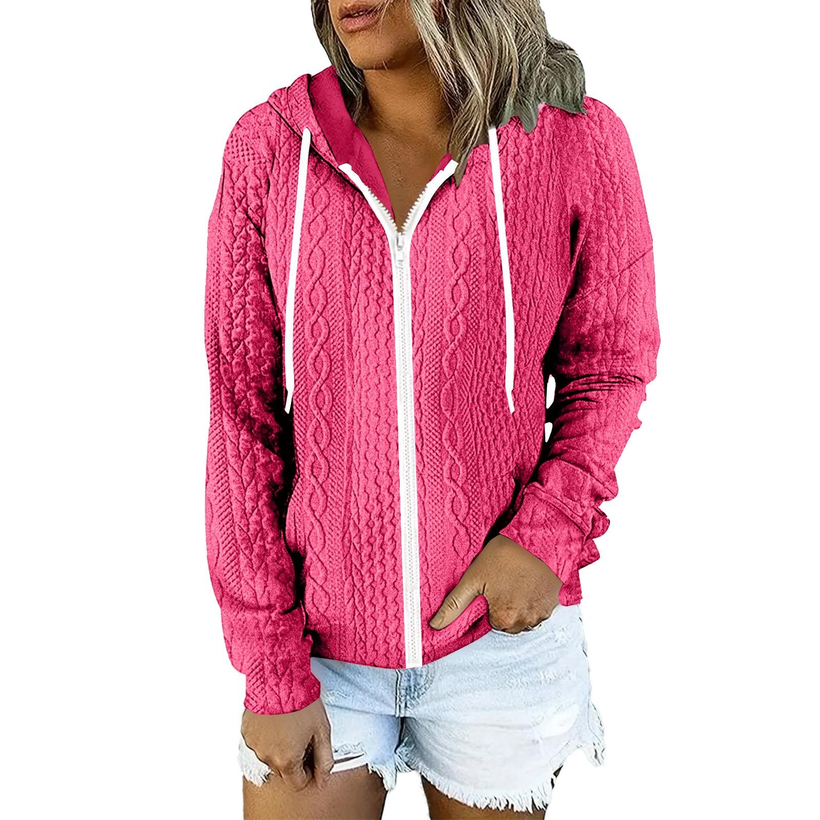 

Женская зимняя мода повседневная однотонная куртка-кардиган с длинными рукавами на молнии с капюшоном S