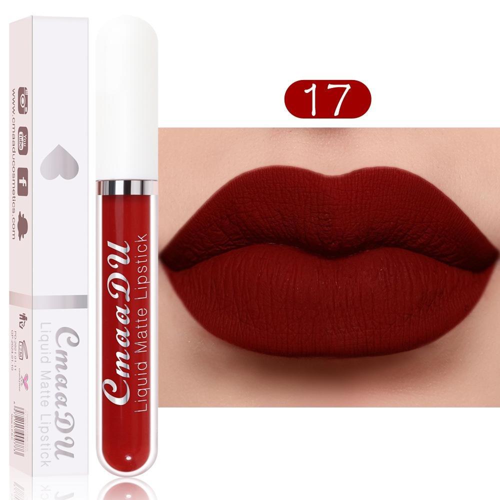 Sexy Velvet Matte Lip Gloss Flüssiger Lippenstift Lipgloss Beauty Red Nude Wasserfestes, langlebiges Make-up
