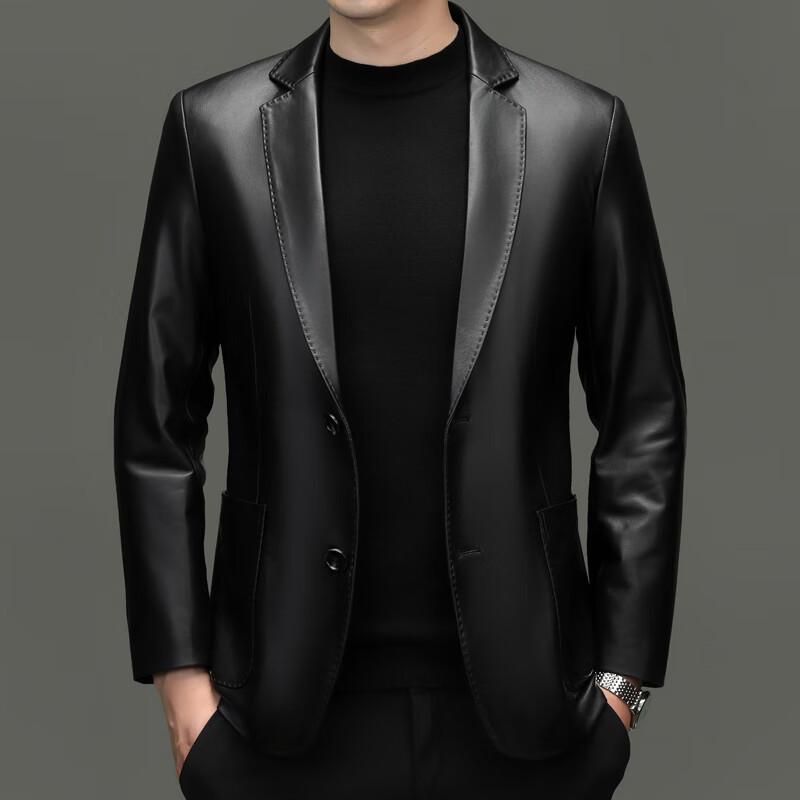 

Yiliteng Мужская куртка из натуральной кожи с воротником костюмного типа YTMMRHT623 3XL