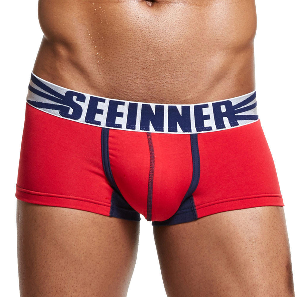 

Мужское сексуальное нижнее белье, шорты, мужские боксеры, мягкие трусы M красный