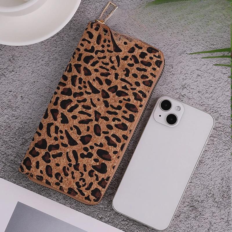 Minimalist Retro Wallet With Leopard Print, Multifunctional And Multi Card Holder, Fashionable Hand-held Bag