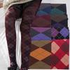 Argyle Pattern Shaping Tights Vintage Leg Slim High Elastic Pantyhose Sexy Women Over Knee Socks Autumn Winter Warm Stocking
