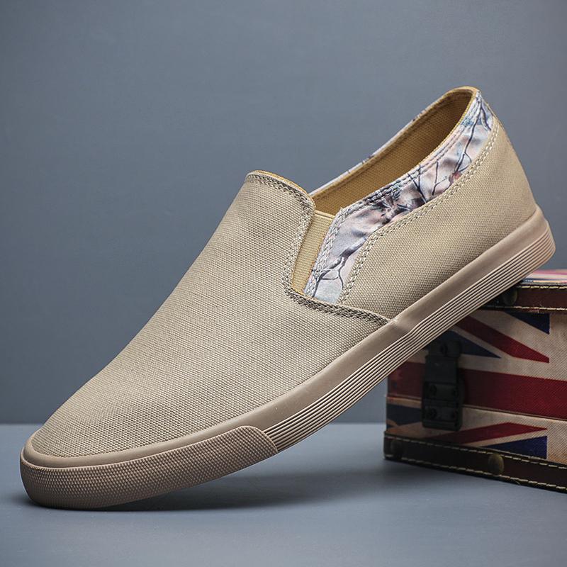 

Fashion New Spring and Autumn Men s Canvas Shoes Summer Breathable Mens Sneakers Mixed Colors Slip on Fashion Mens Loafers BM-012 38 хаки