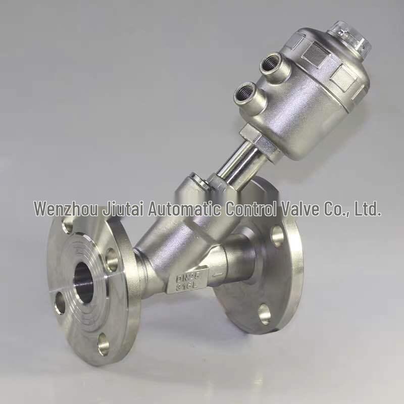 High-Temperature Resistant Stainless Steel Y-Type Pneumatic Flanged Angle Seat Valve