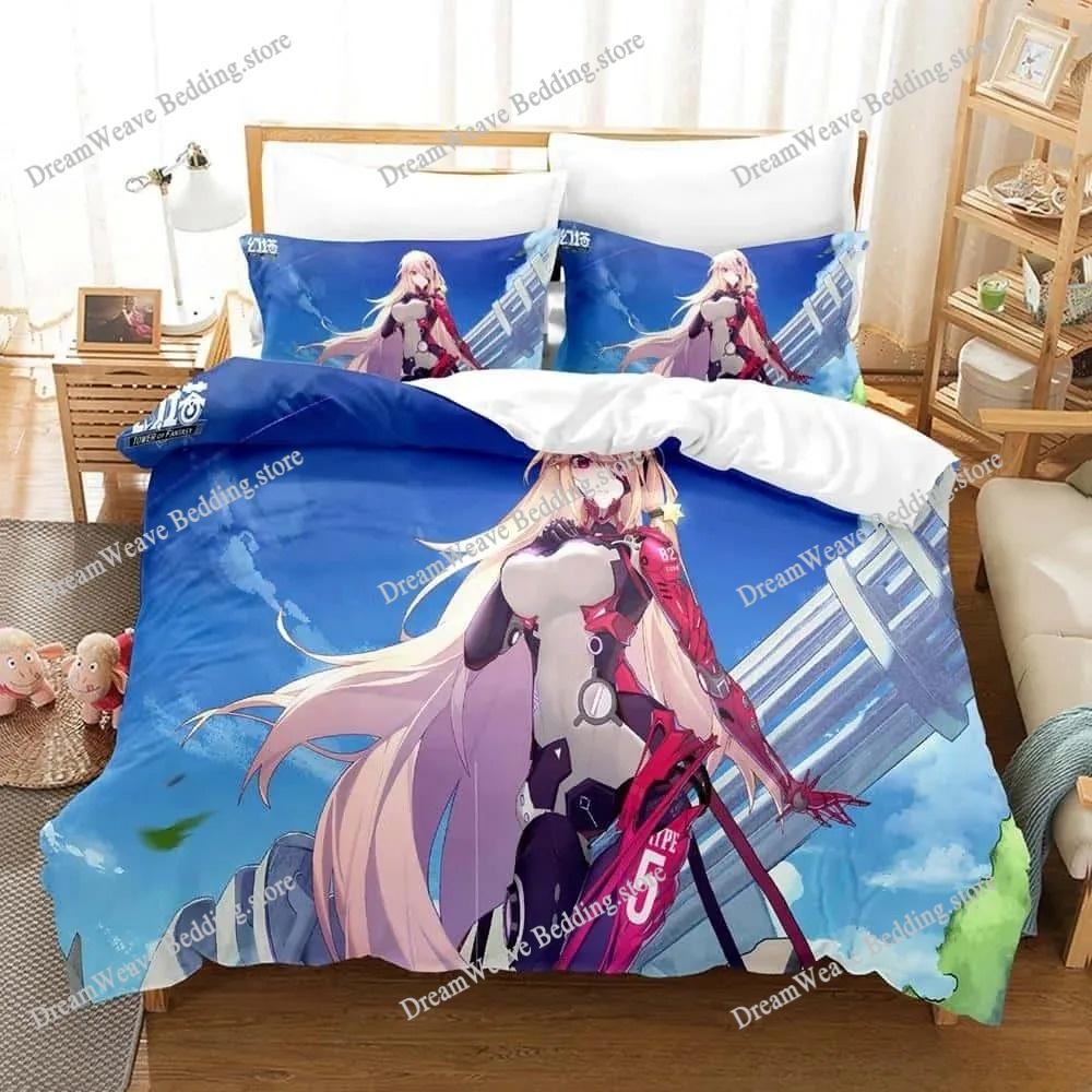 3D Printing Game Tower Of Fantasy Anime Bedding Set Single Twin Full Queen King Size Bed Set Adult Boys Bedroom Duvetcover Sets9