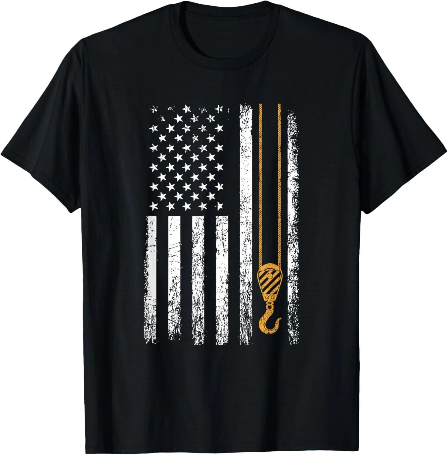 crane operator American Flag_ crane operator Gift Unisex T-Shirt 3XL
