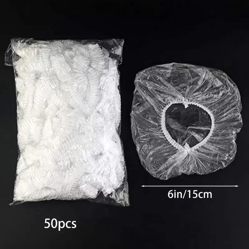 100-300 Pcs Disposable Shower Cap Covers Bathroom Accessories Transparent and Waterproof Disposable Hair Caps Bathroom Products