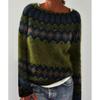 New Women's Color-Block Round Neck Loose Fashion Sweater