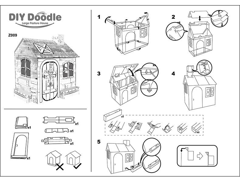 DIY Cardboard House Model: Early Education Puzzle & Painting Toy for Kids