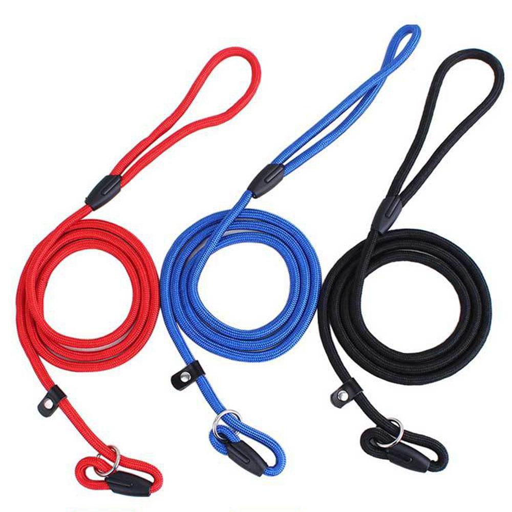 Slip Lead Dog Leash for Puppy Pet Small Dogs Training and Walking Nylon Rope Leash Anti-Choking P-sharped Dog Slip Chains Collar