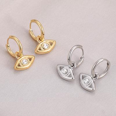 New Retro Playful And Cute Eyes Inlaid Diamond Pendant Earrings