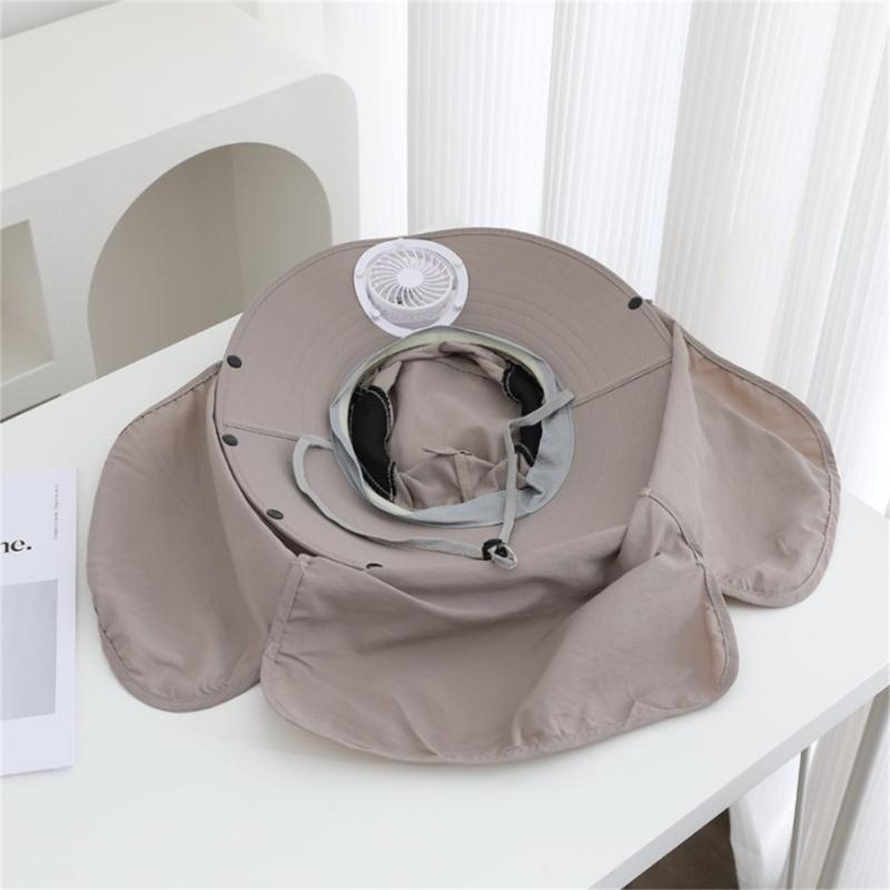 Rechargeable Sun Hat With 3 Speed Fan Sun Protection For Men Women Fishing Gardening Wide Brims Foldable Outdoor Caps