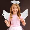 CALLARON Angel Wings Cosplay Lovely Costume Cute Angel Hair Angel Photo Stage Shoot Set, White, Ring, Accessory, Set, Prop,