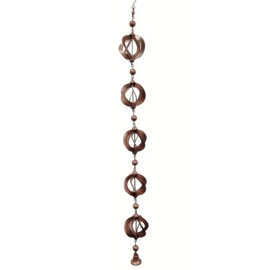 Catena D'Acqua Pioggia Decorativa In Metallo – Acchiappasogni Per Giardino, Lunga 108 Cm, Collettore Per Grondaie