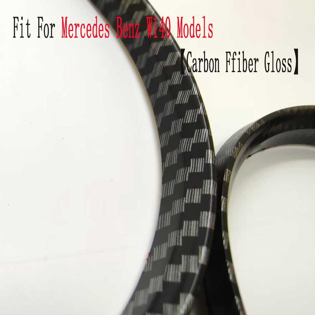 Carbon Fiber Gloss Styling Dashboard  Gauge Ring Set For MERCEDES BENZ W140