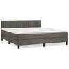 3141438 vidaXL Lit à sommier tapissier et matelas Gris foncé 180x200cm Velours