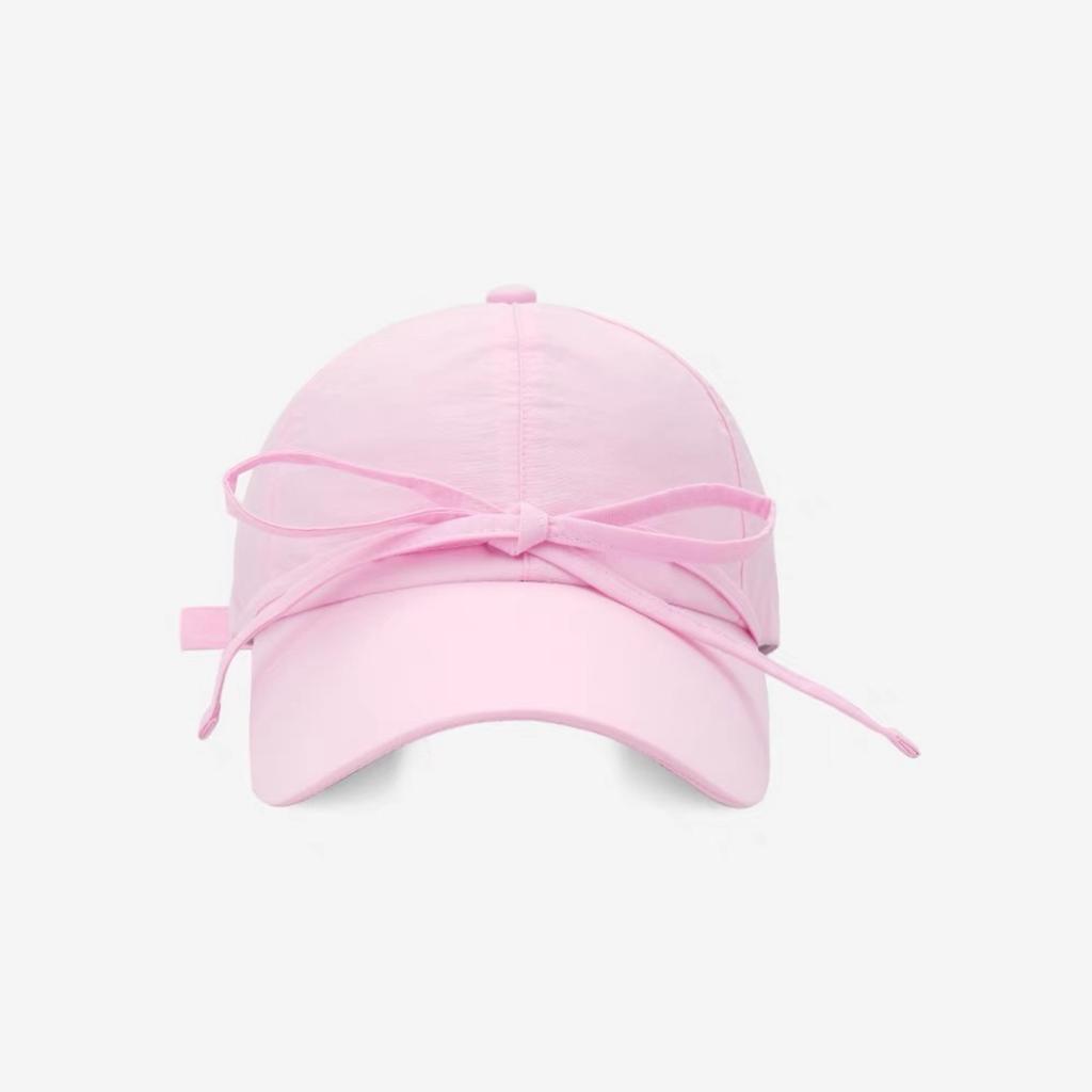Korean Streamer Sweet Bow Baseball Hat for Women with Wide Brim Sun Protection Thin Breathable Face Showing Small Duckling Cap