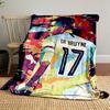 "Colorful Portrait of De Bruyne 17" Patterned Blanket, Flannel, Suitable for All Seasons, Home Decor, Warm and Cozy