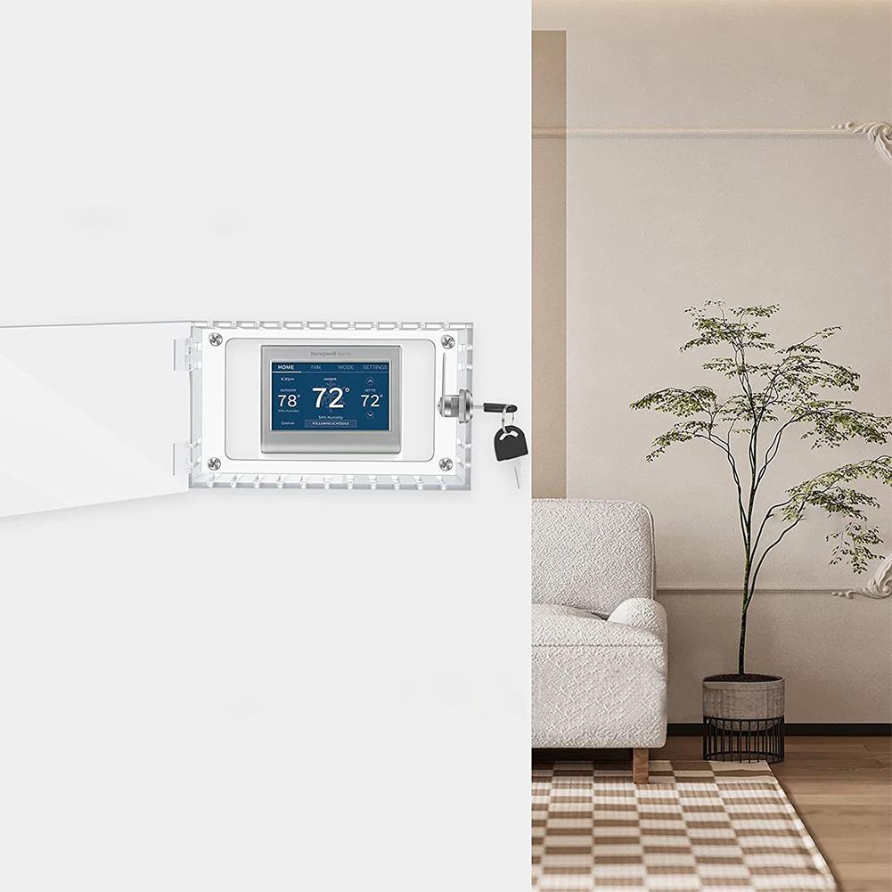 Thermostat Lock Box with Key Large Thermostat Lock Box Cover Acrylic Wall Mounted Thermostat Protector for Thermostat On Wall