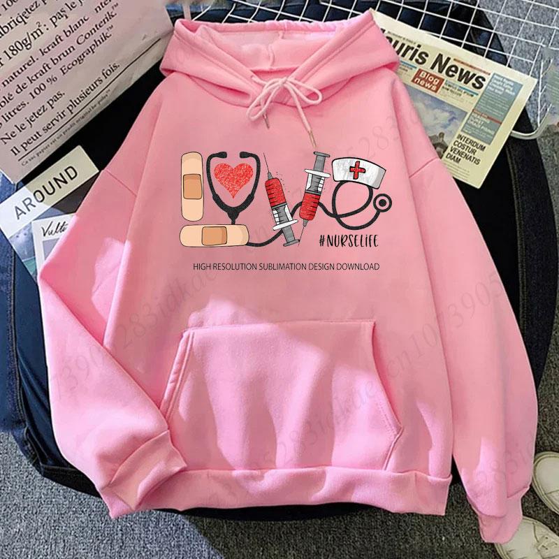 Coquette Nurse Stethoscope Bow Pink Hoodies Sweatshirt Gift for Nurse Bow Oversize Hoodie Nurs Pink Bow Hooded Hoodies for Women