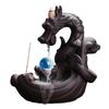 Ceramic Dragon Design Backflow Incense Burner Creative Home Decor With Crystal Ball (Without Incense)