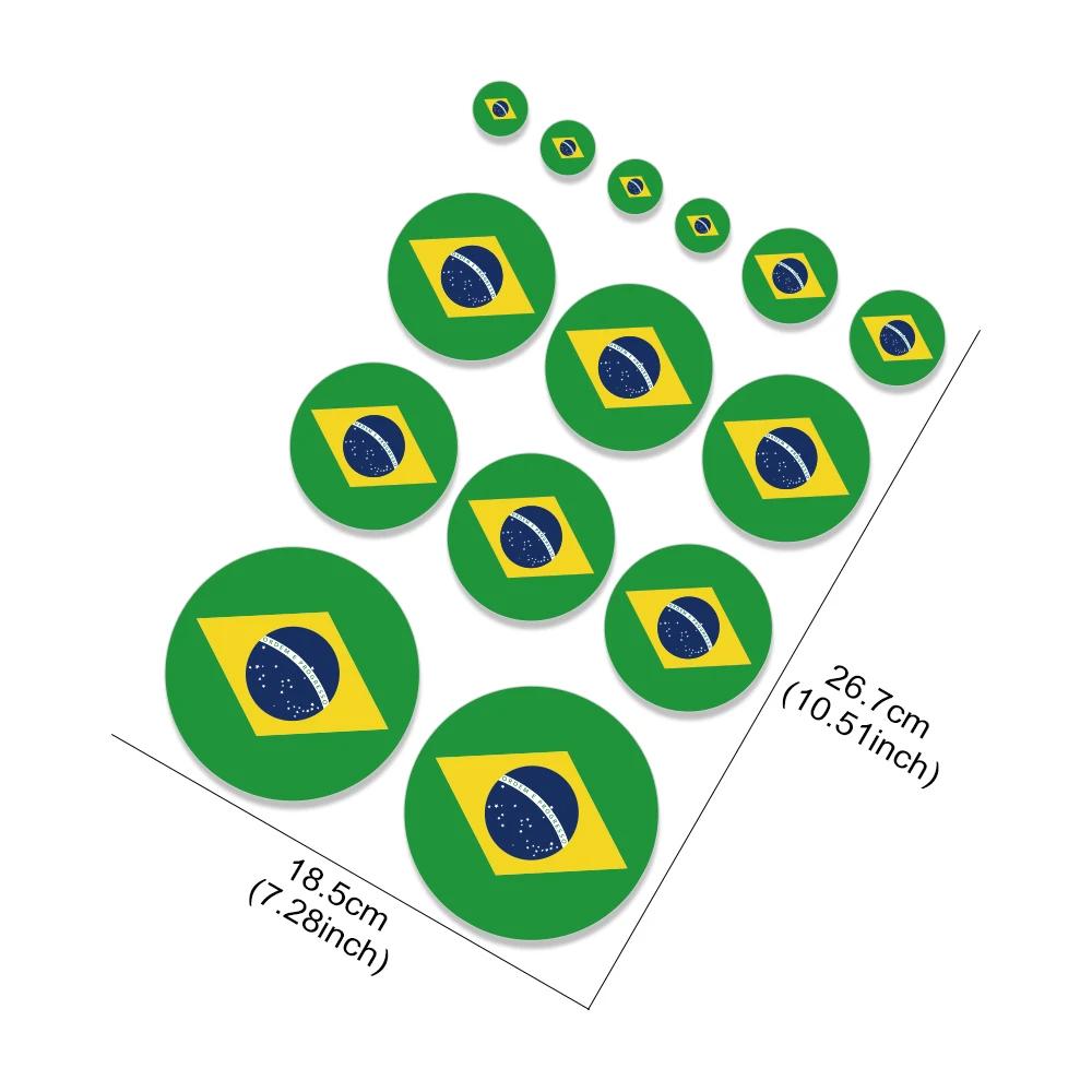 Car Brazilian Flag Sticker Vinyl Decal PVC Decoration Auto Accessories For Fiat VW Gol Fox GM Ford Uno Chevrolet Opel Volkswagen