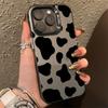 Black Leopard Print Electroplate Phone Case For Samsung Galaxy S25 Ultra S24 Plus S23 FE S22 S21 A16 A23 A26 A34 A55 A56 Cover