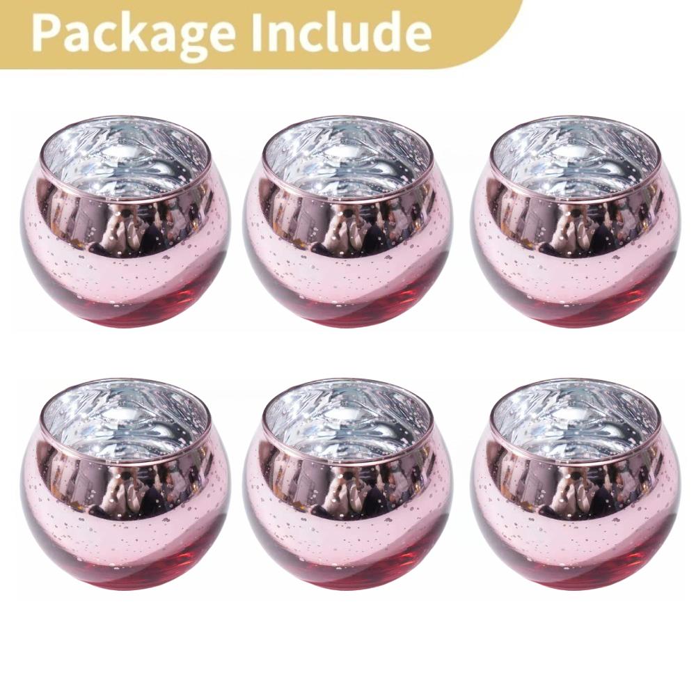 6/12Pcs Mercury Votive Tealight Glass Candle Holder Wishing Candlestick Birthday Party Home Wedding Table Centerpiece Decoration