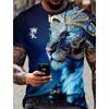 2026 Summer T Shirt For Men Lion Graphics 3D Print Fashion Short Sleeve O-neck T-shirt Men's Clothing Casual T-shirts Streetwear
