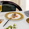 Vergoldete Keramik-Dessertteller mit Goldrand, Steakteller, Pastateller, Essteller, Obstsalatschale, Sushiteller, Sting Disc