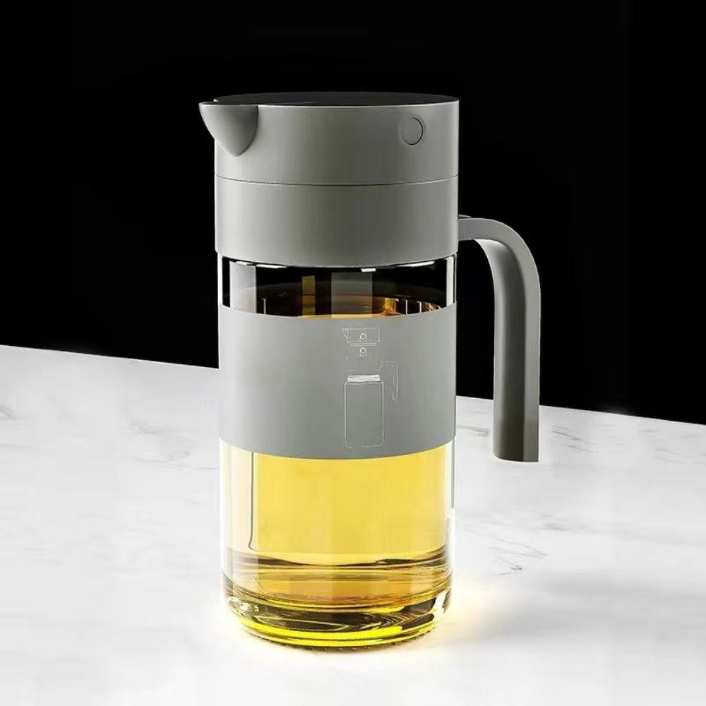 Heat-Resistant Drip-Free Oil Dispenser Borosilicate Glass Dual-Use Vinegar Dispenser 550ml Automatic Seal Oil Can Cooking Oil