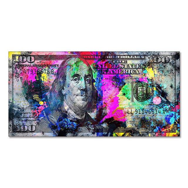 

Абстрактное Настенное Искусство Золото Популярные Красочные Сотни Денег Холст Картины Большой Уличный Арт Современный Плакат Настенная Картина Домашний Декор 60cm×170cm NoFrame