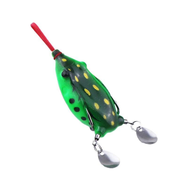 6cm/12g Simulation Frog Snake Head Lures Blackfish Bait Fishing Frog Lure Soft Bait Lure With Double Sharp Hooks Spoon Baits