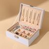 Double-layer PU leather jewelry storage box Large capacity jewelry box Earrings Necklace storage box Bracelet box