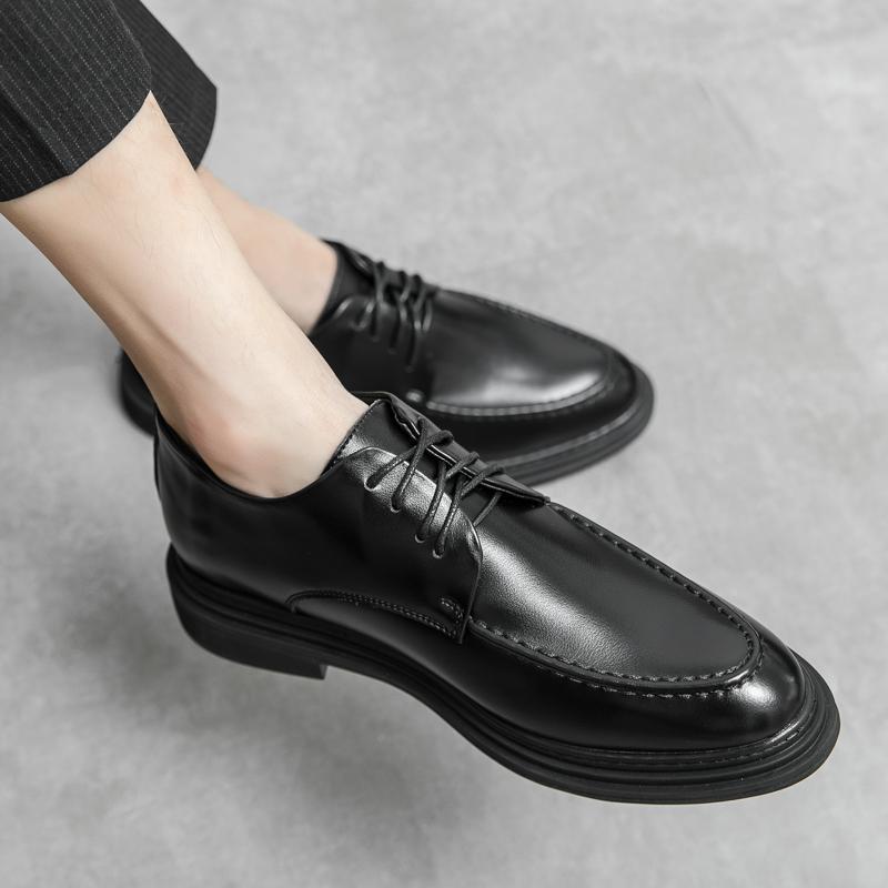 Dress invisible inner height increase leather shoes groom wedding shoes youth matching suit shoes 38