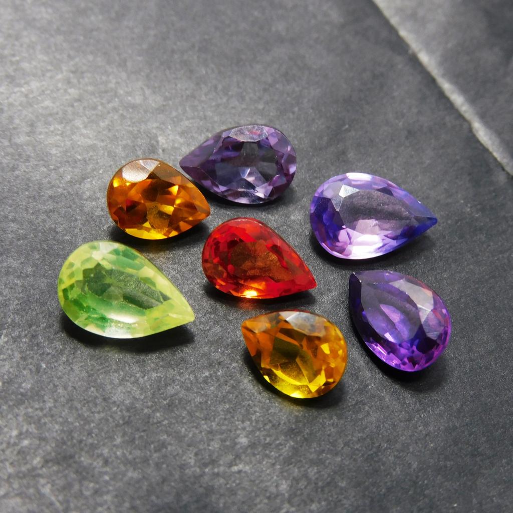 Natural Mixed Color Sapphire Loose Gemstone Lot 75.99 ct Pear Cut September Birthday Birthstone