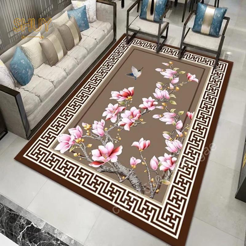 Vintage Neo Chinese Carpet 180x280cm Luxury Felt Rug Non-slip Living Room Decoration Aesthetic High Quality