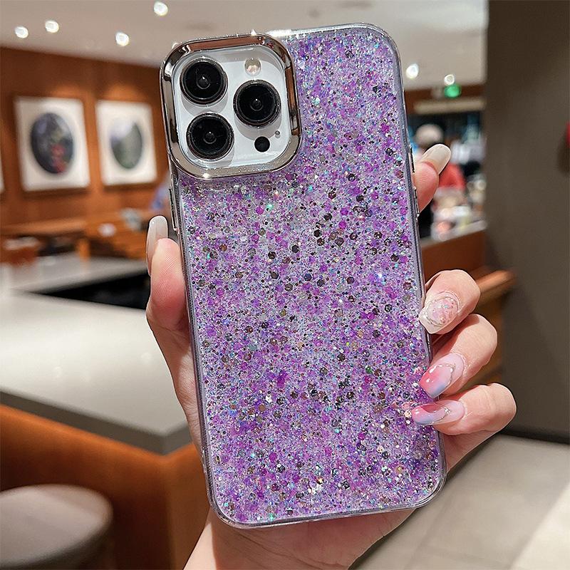 Glitter Sequin Phone Case For Iphone17Promax Silicone Female Apple 15Plus Premium Sense 14
