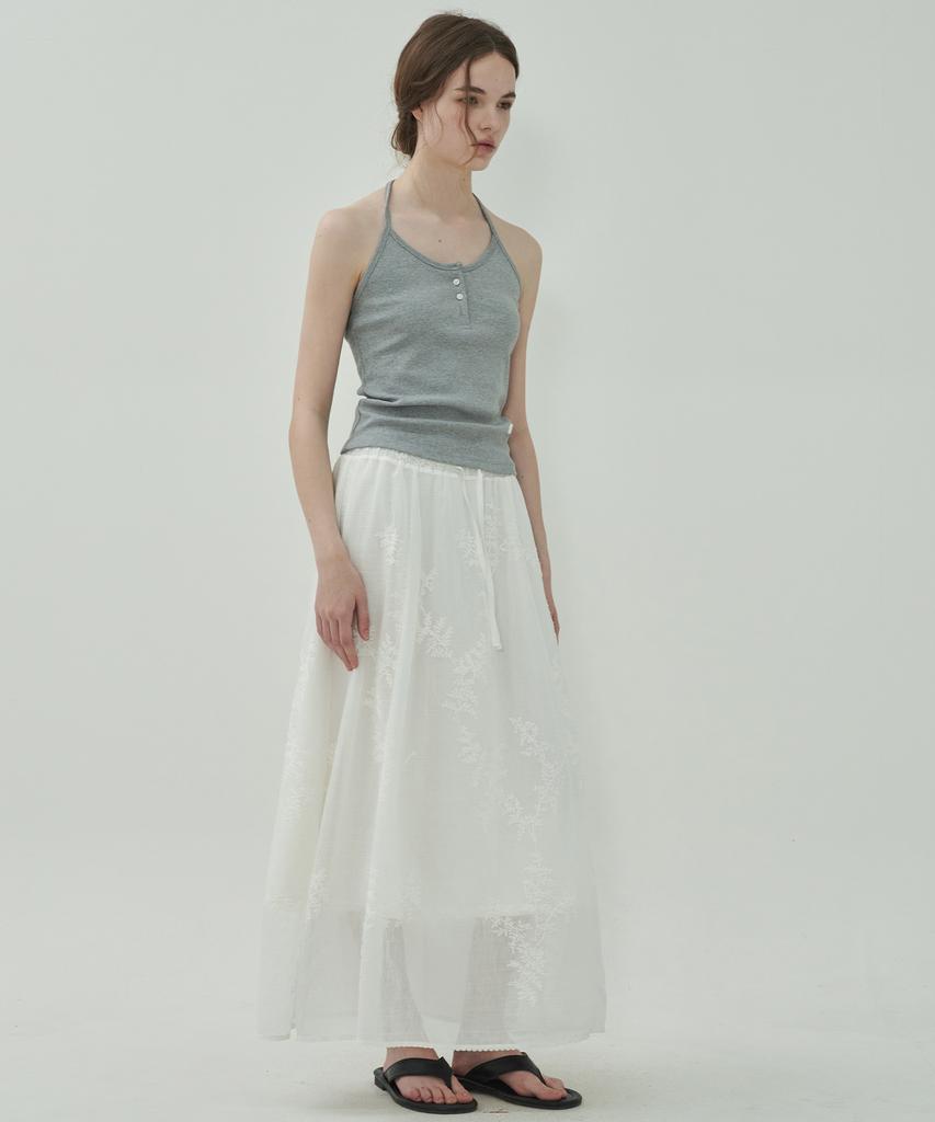 MOTT Lace Long Skirt-White