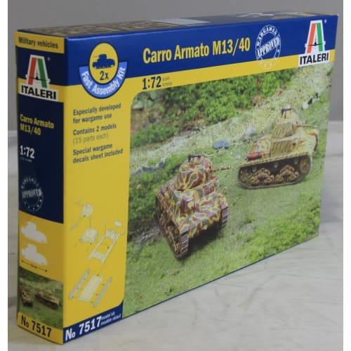 Italeri 1/72 WWII Italian Carlo Armato M13/40 (Set of 2) Plastic Model Kit IT7517